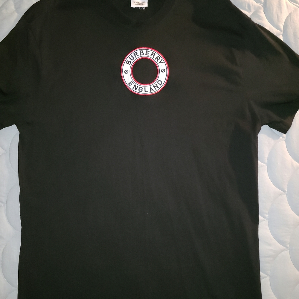 Burberry Black Archway Embroidery  inclement Logo T-Shirt AUTHENTIC